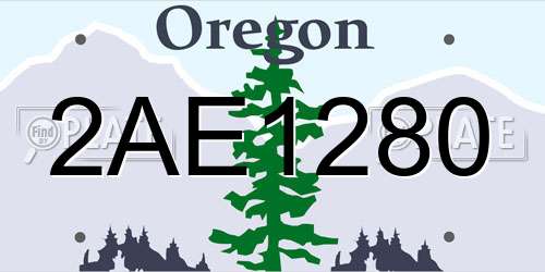 2AE1280 Oregon License Plate