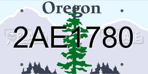 2AE1780 Oregon License Plate