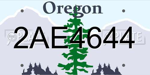 2AE4644 Oregon License Plate