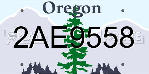 2AE9558 Oregon License Plate