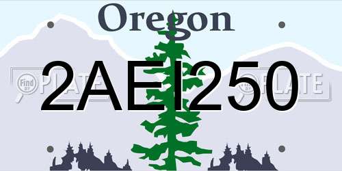 2AEI250 Oregon License Plate