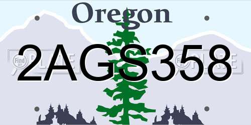 2AGS358 Oregon License Plate