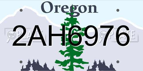 2AH6976 Oregon License Plate