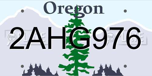 2AHG976 Oregon License Plate