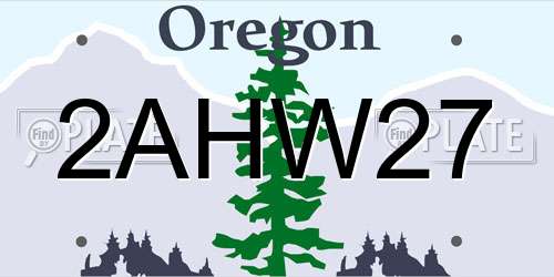 2AHW27 Oregon License Plate