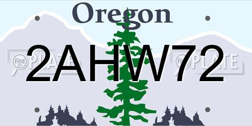 2AHW72 Oregon License Plate