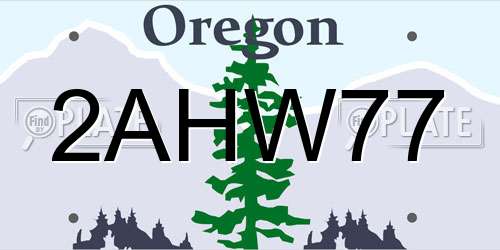 2AHW77 Oregon License Plate