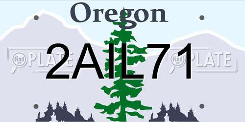 2AIL71 Oregon License Plate
