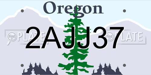 2AJJ37 Oregon License Plate