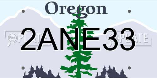 2ANE33 Oregon License Plate