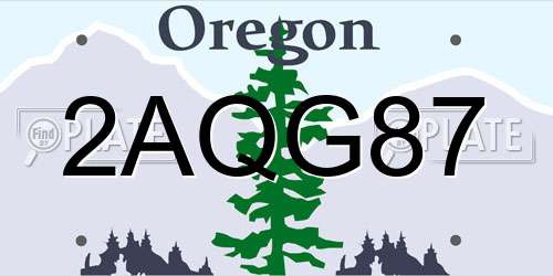 2AQG87 Oregon License Plate