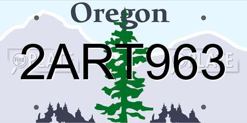 2ART963 Oregon License Plate