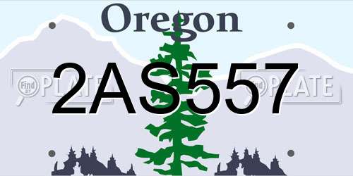2AS557 Oregon License Plate