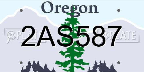 2AS587 Oregon License Plate