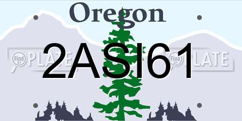2ASI61 Oregon License Plate