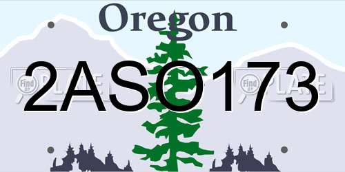 2ASO173 Oregon License Plate