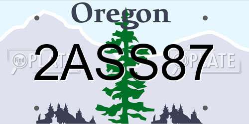 2ASS87 Oregon License Plate