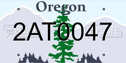 2AT0047 Oregon License Plate