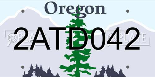 2ATD042 Oregon License Plate