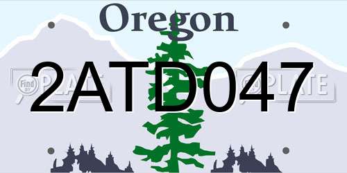 2ATD047 Oregon License Plate