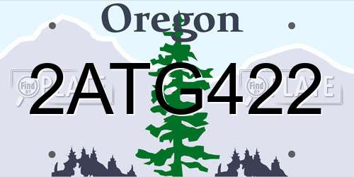 2ATG422 Oregon License Plate