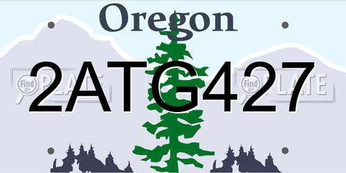 2ATG427 Oregon License Plate