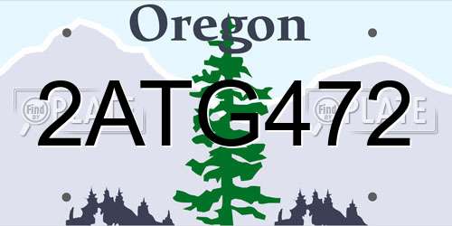 2ATG472 Oregon License Plate