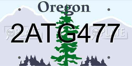 2ATG477 Oregon License Plate