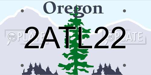 2ATL22 Oregon License Plate