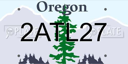 2ATL27 Oregon License Plate