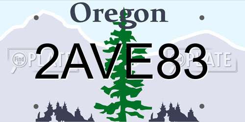 2AVE83 Oregon License Plate