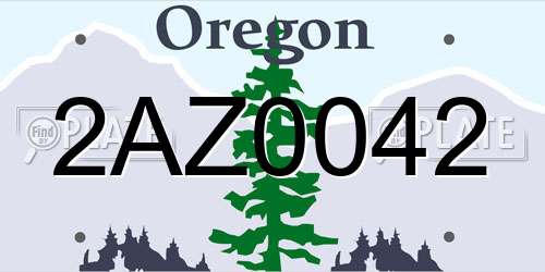 2AZ0042 Oregon License Plate