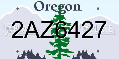 2AZ6427 Oregon License Plate