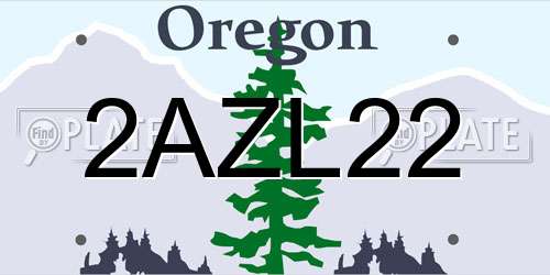 2AZL22 Oregon License Plate