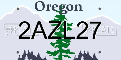 2AZL27 Oregon License Plate