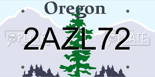 2AZL72 Oregon License Plate