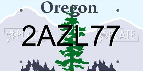 2AZL77 Oregon License Plate