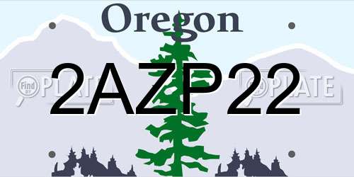 2AZP22 Oregon License Plate