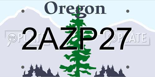 2AZP27 Oregon License Plate