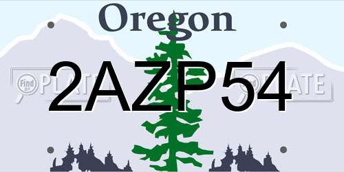 2AZP54 Oregon License Plate