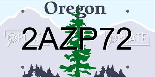 2AZP72 Oregon License Plate