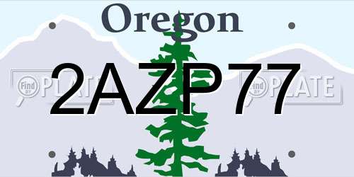 2AZP77 Oregon License Plate