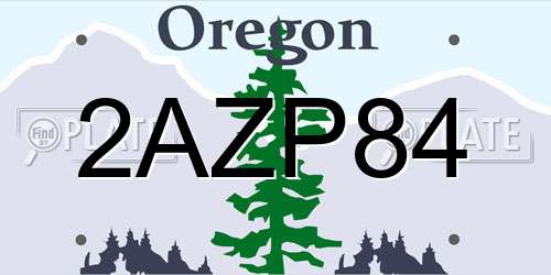 2AZP84 Oregon License Plate