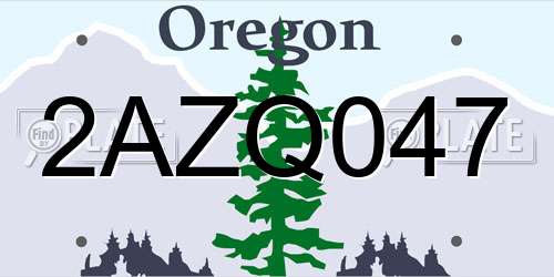 2AZQ047 Oregon License Plate