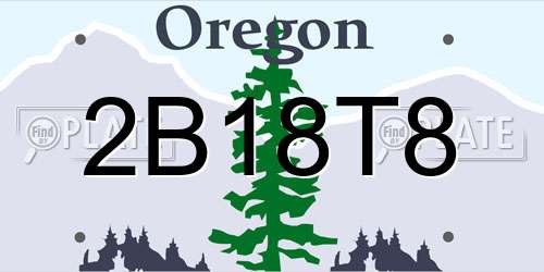 2B18T8 Oregon License Plate