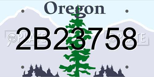 2B23758 Oregon License Plate