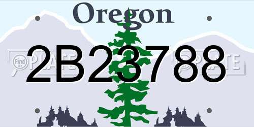 2B23788 Oregon License Plate