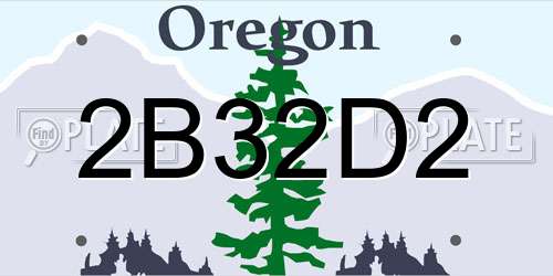 2B32D2 Oregon License Plate
