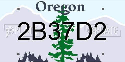 2B37D2 Oregon License Plate