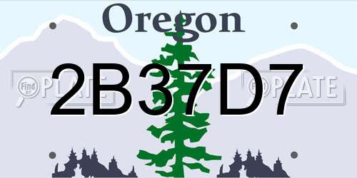 2B37D7 Oregon License Plate
